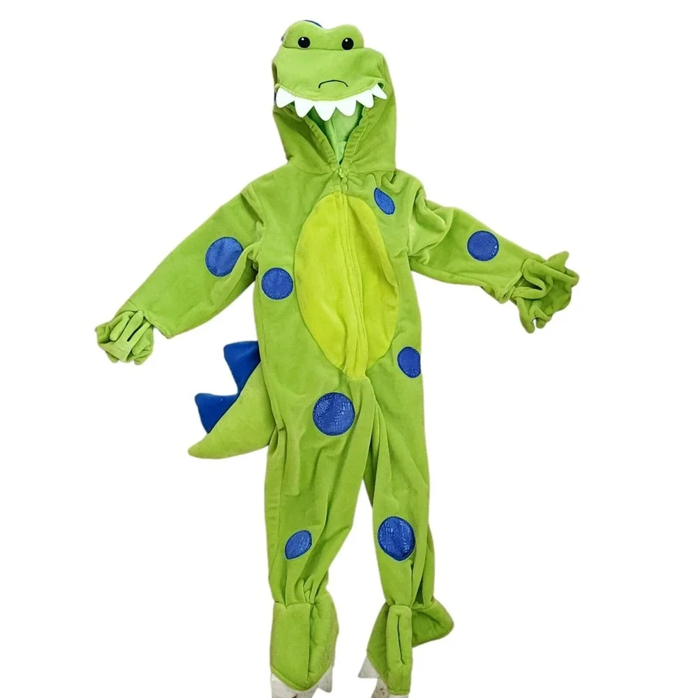 Toys R Us Miniwear Halloween Costume Green Dinosaur Blue Polka Dot Faux